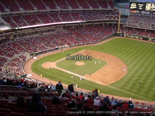 Seat view from section 533 at Great American Ball Park, home of the Cincinnati Reds