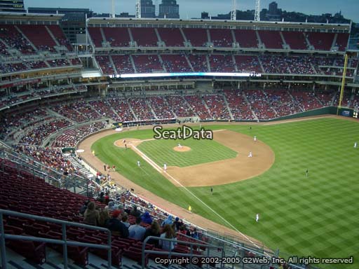 Seat view from section 537 at Great American Ball Park, home of the Cincinnati Reds