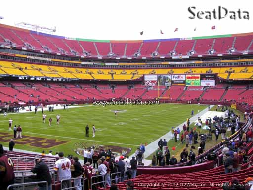 Seat view from section 108 at Fedex Field, home of the Washington Redskins