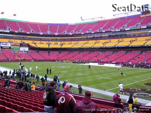 Seat view from Dream Seats 16 at Fedex Field, home of the Washington Redskins