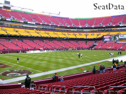 Seat view from section 127 at Fedex Field, home of the Washington Redskins