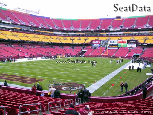 Seat view from section 129 at Fedex Field, home of the Washington Redskins