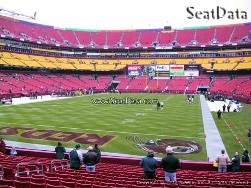 Seat view from section 130 at Fedex Field, home of the Washington Redskins