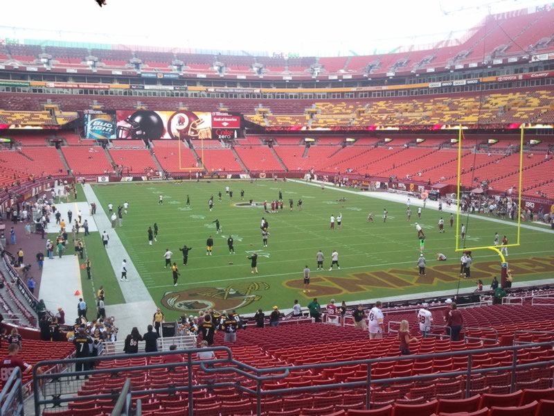 Seat view from section 213 at Fedex Field, home of the Washington Redskins