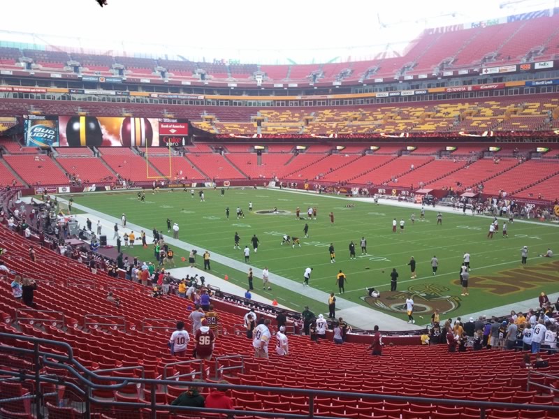 Seat view from section 215 at Fedex Field, home of the Washington Redskins