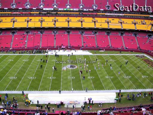 Seat view from section 301 at Fedex Field, home of the Washington Redskins