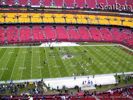 Seat view from section 302 at Fedex Field, home of the Washington Redskins