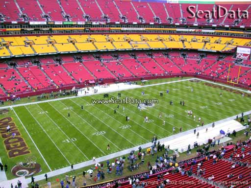 Seat view from section 305 at Fedex Field, home of the Washington Redskins