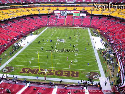 Seat view from section 310 at Fedex Field, home of the Washington Redskins