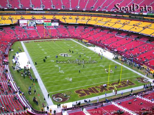 Seat view from section 314 at Fedex Field, home of the Washington Redskins