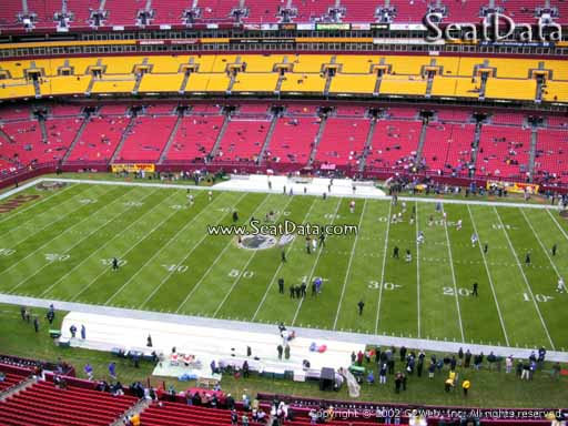 Seat view from section 320 at Fedex Field, home of the Washington Redskins