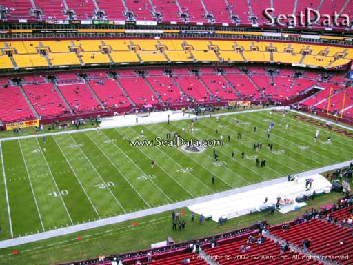 Seat view from section 325 at Fedex Field, home of the Washington Redskins