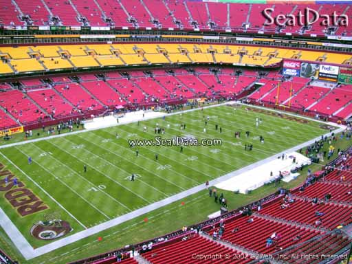 Seat view from section 326 at Fedex Field, home of the Washington Redskins