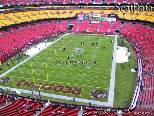 Seat view from section 329 at Fedex Field, home of the Washington Redskins