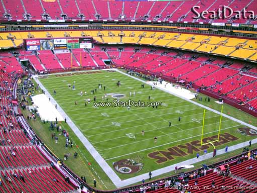 Seat view from section 335 at Fedex Field, home of the Washington Redskins
