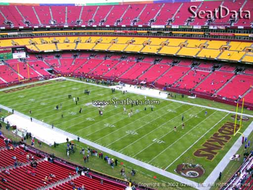 Seat view from section 337 at Fedex Field, home of the Washington Redskins