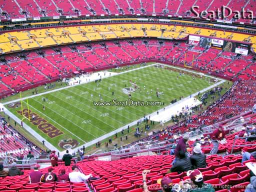 Seat view from section 407 at Fedex Field, home of the Washington Redskins