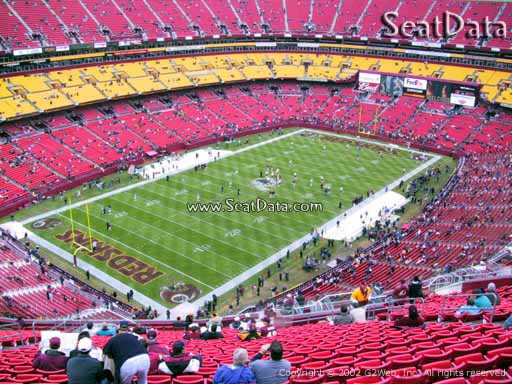 Seat view from section 408 at Fedex Field, home of the Washington Redskins