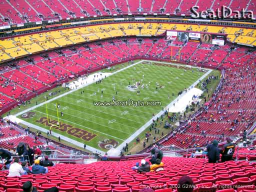 Seat view from section 409 at Fedex Field, home of the Washington Redskins