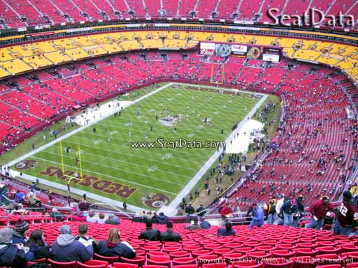 Seat view from section 410 at Fedex Field, home of the Washington Redskins