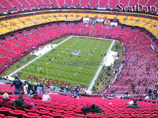 Seat view from section 411 at Fedex Field, home of the Washington Redskins