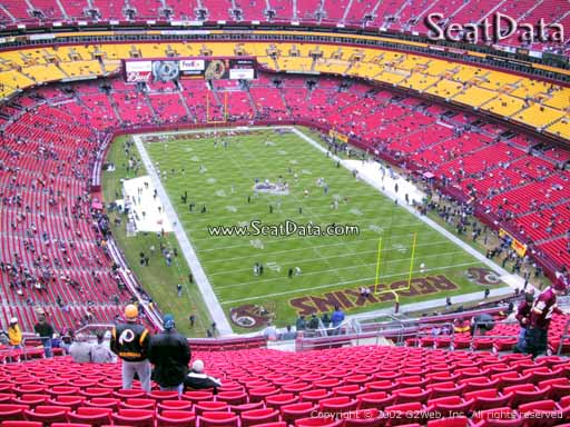 Seat view from section 418 at Fedex Field, home of the Washington Redskins