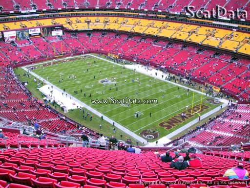 Seat view from section 420 at Fedex Field, home of the Washington Redskins
