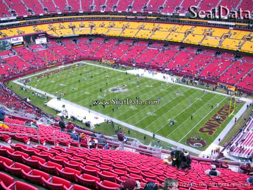 Seat view from section 422 at Fedex Field, home of the Washington Redskins