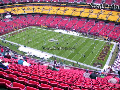 Seat view from section 423 at Fedex Field, home of the Washington Redskins