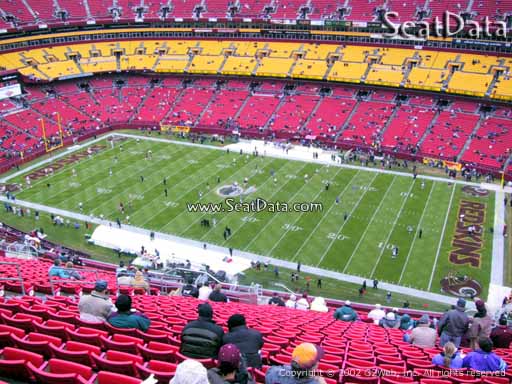 Seat view from section 424 at Fedex Field, home of the Washington Redskins