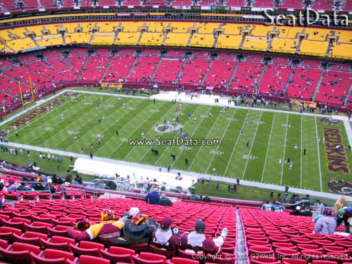Seat view from section 425 at Fedex Field, home of the Washington Redskins
