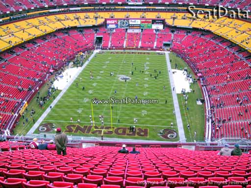 Seat view from section 440 at Fedex Field, home of the Washington Redskins