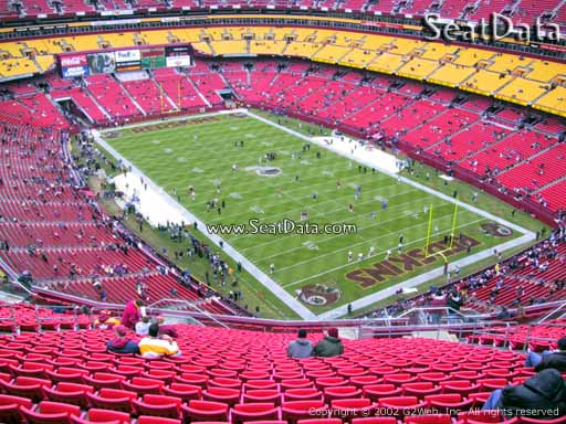 Seat view from section 445 at Fedex Field, home of the Washington Redskins