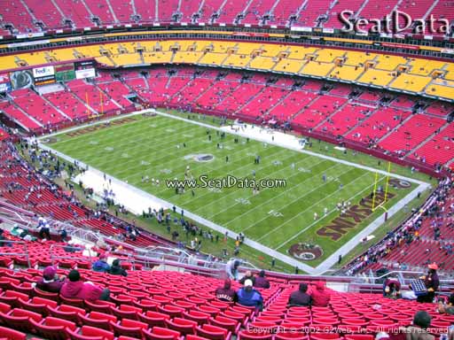 Seat view from section 448 at Fedex Field, home of the Washington Redskins
