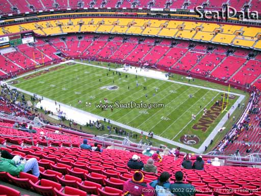 Seat view from section 449 at Fedex Field, home of the Washington Redskins