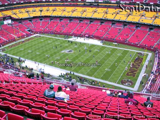 Seat view from section 450 at Fedex Field, home of the Washington Redskins
