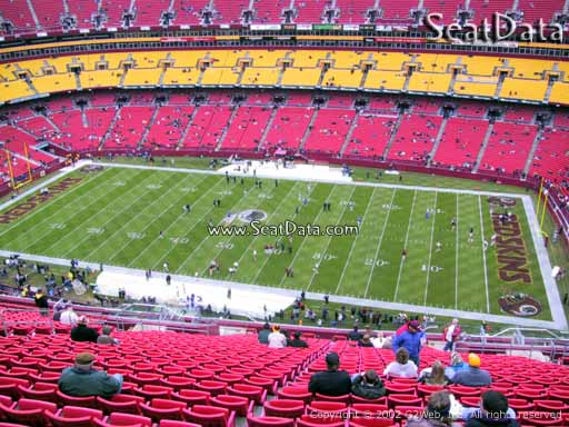 Seat view from section 452 at Fedex Field, home of the Washington Redskins
