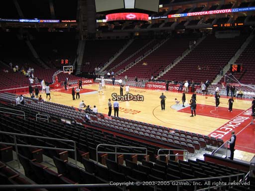 Seat view from section 104 at the Toyota Center, home of the Houston Rockets