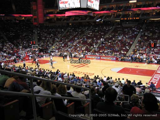 Seat view from section 105 at the Toyota Center, home of the Houston Rockets