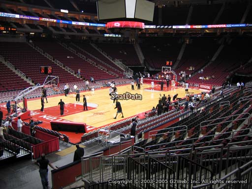 Seat view from section 124 at the Toyota Center, home of the Houston Rockets