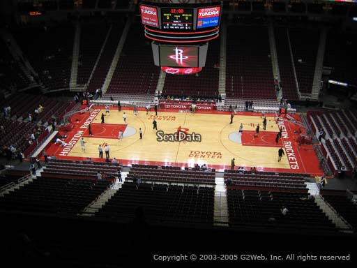 Seat view from section 409 at the Toyota Center, home of the Houston Rockets
