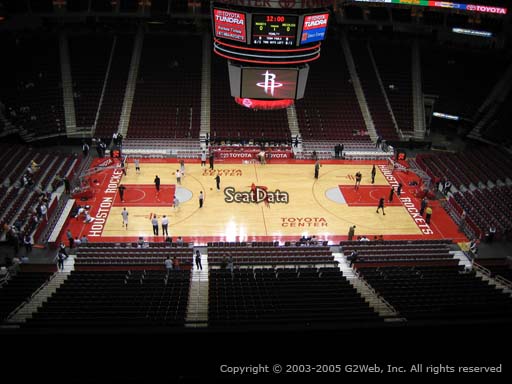 Seat view from section 410 at the Toyota Center, home of the Houston Rockets