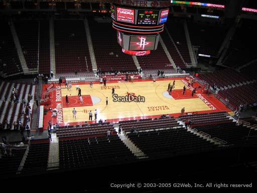 Seat view from section 411 at the Toyota Center, home of the Houston Rockets