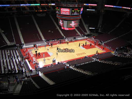 Seat view from section 412 at the Toyota Center, home of the Houston Rockets
