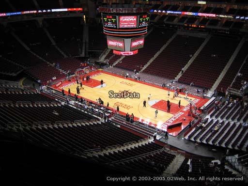 Seat view from section 423 at the Toyota Center, home of the Houston Rockets