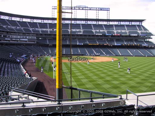 Seat view from section 109 at Coors Field, home of the Colorado Rockies