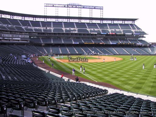 Seat view from section 111 at Coors Field, home of the Colorado Rockies
