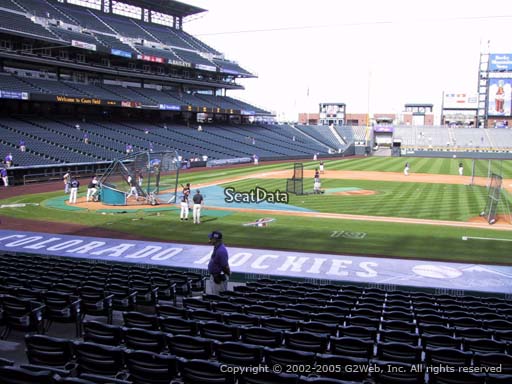 Seat view from section 123 at Coors Field, home of the Colorado Rockies