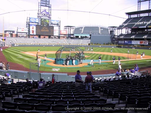 Seat view from section 129 at Coors Field, home of the Colorado Rockies
