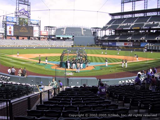 Seat view from section 130 at Coors Field, home of the Colorado Rockies